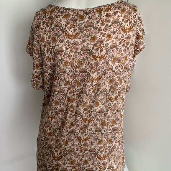 Rachel Zoe 100% linen floral scoop neck blouse - Picture 5 of 5